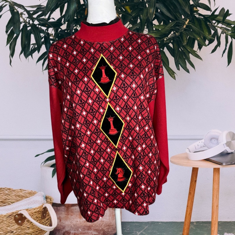 Vintage Camp Beverly Hills Chess Sweater